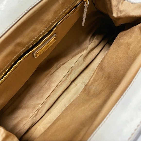 Miu Miu Matelassé Ivory Cream Gold Nappa Leather Large Pouch Clutch Bag Italy - Picture 11 of 13